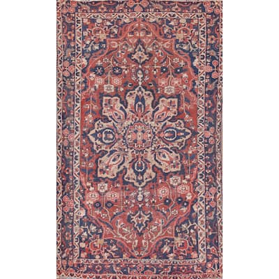 Floral Distressed Bakhtiari Persian Vintage Rug Handmade Wool Carpet - 5'6" x 8'8"