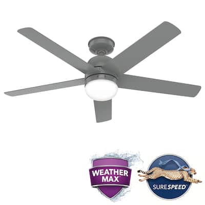 Hunter 52" Anorak Outdoor Ceiling Fan with LED Light, Wall Control, Wet Rated