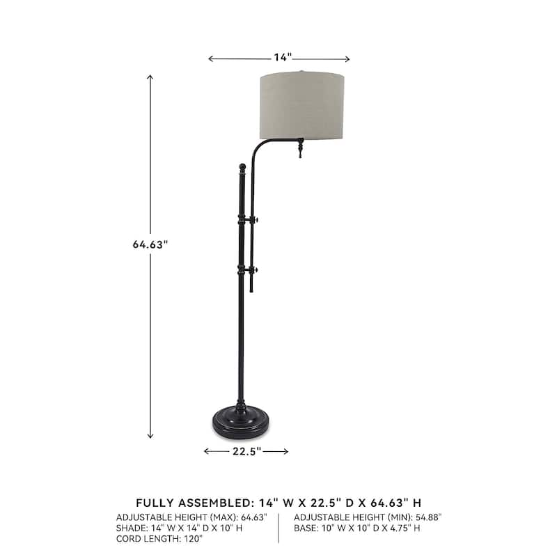 Anemoon Black 65 Inch Floor Lamp - 14" W x 20.75" D x 65.25" H