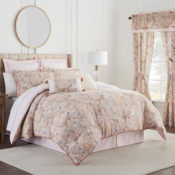 Waverly Mudan 100 Cotton Queen 4pc Comforter Set On Sale Bed