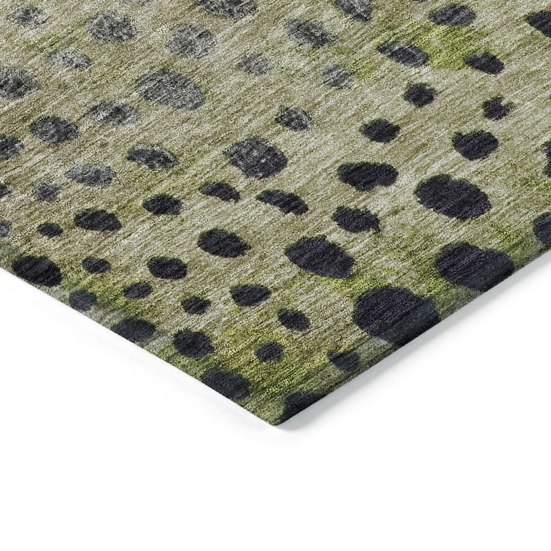 Machine Washable Indoor/ Outdoor Abstract Modern Chantille Rug