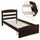 preview thumbnail 7 of 6, Twin Platform Bed Frame with Storage Drawer, Espresso Finish