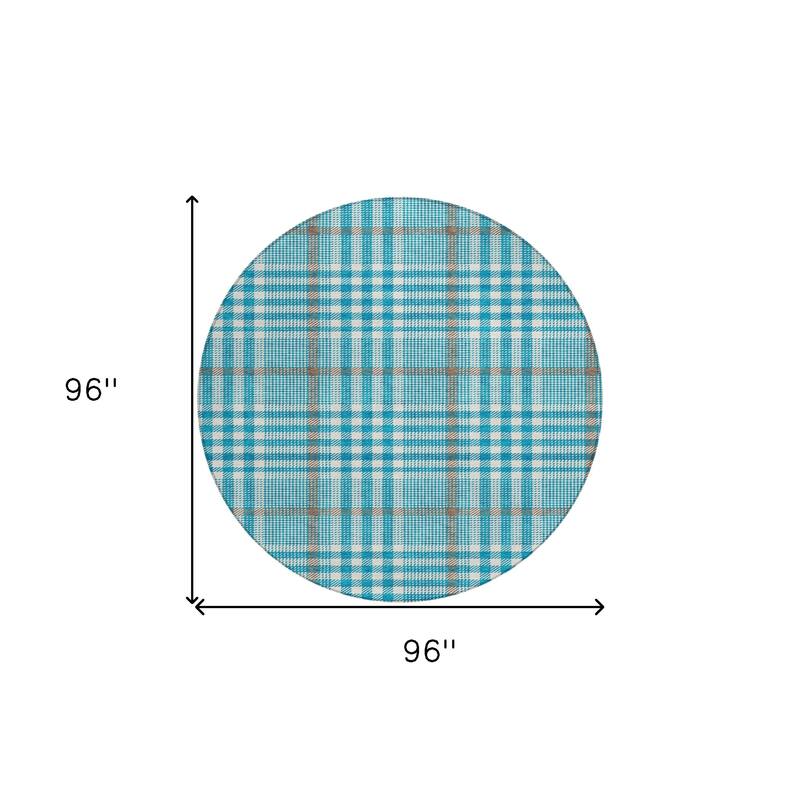 HomeRoots Plaid Transitional Rectangle Outdoor Rug