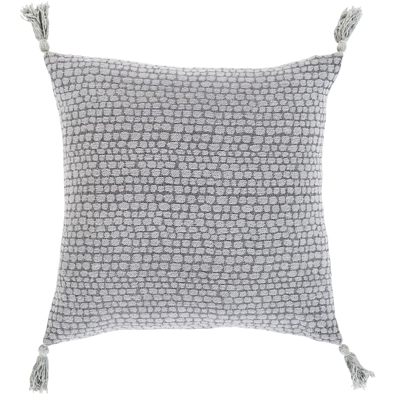 Artistic Weavers Mauro Jacquard Pebble Cotton Throw Pillow - 22"x22" Cover Only - Grey