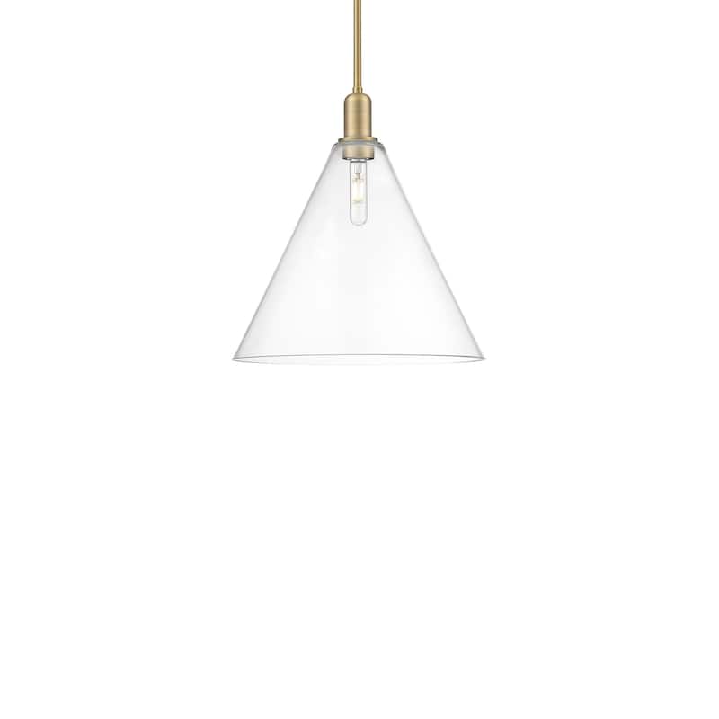 Innovations Lighting 716-1S-18-16 Berkshire Glass Pendant Berkshire - Brushed Brass / Clear