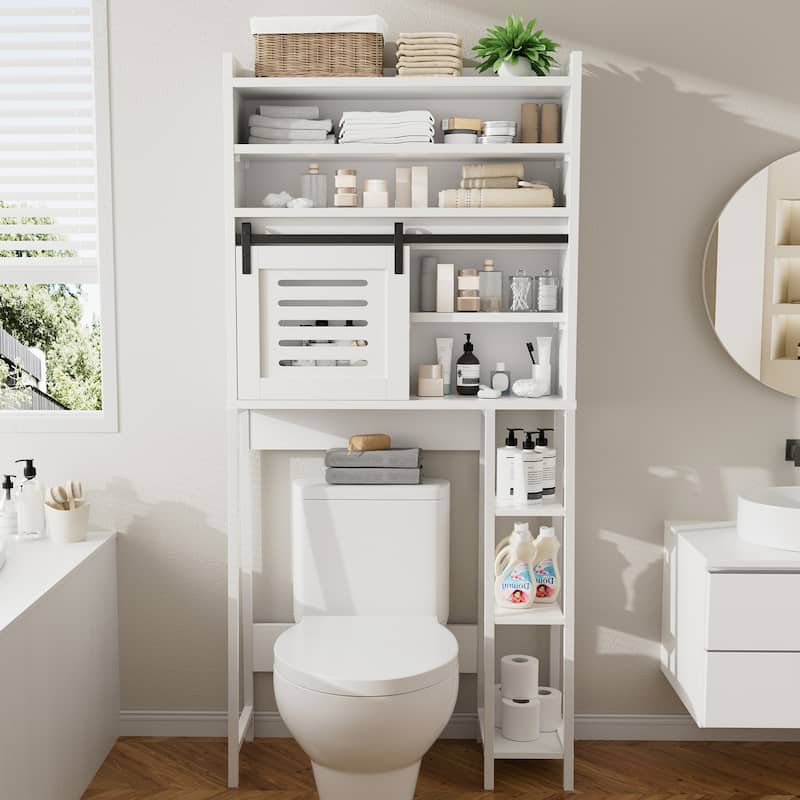 Over The Toilet Storage Cabinet – Farmhouse Storage Cabinet With Sliding Door