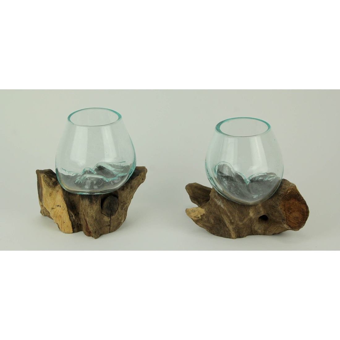 Shop Molten Glass On Teak Driftwood Decorative Bowl Vase Terrarium