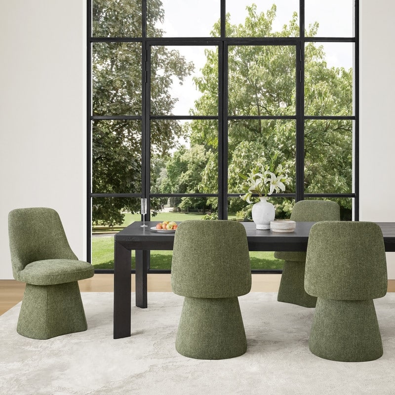 Anna Upholstered Swivel Armless Dining Chair for Kitchen Living Room