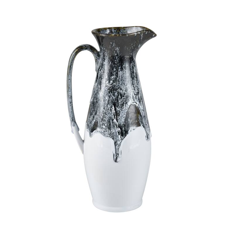 Elk Home Gallemore Black Earthenware 6 Inch Wide Pitcher