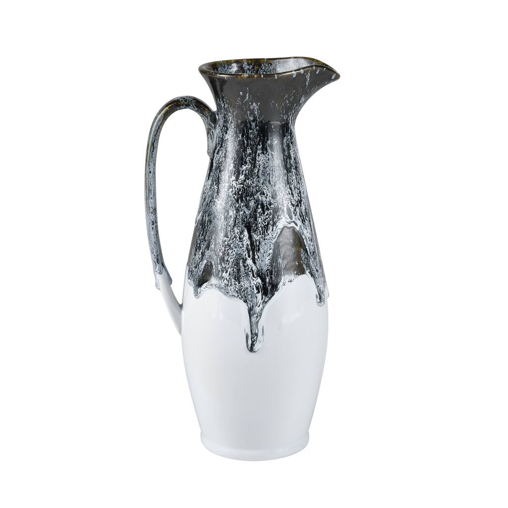 Elk Home Gallemore Black Earthenware 6 Inch Wide Pitcher