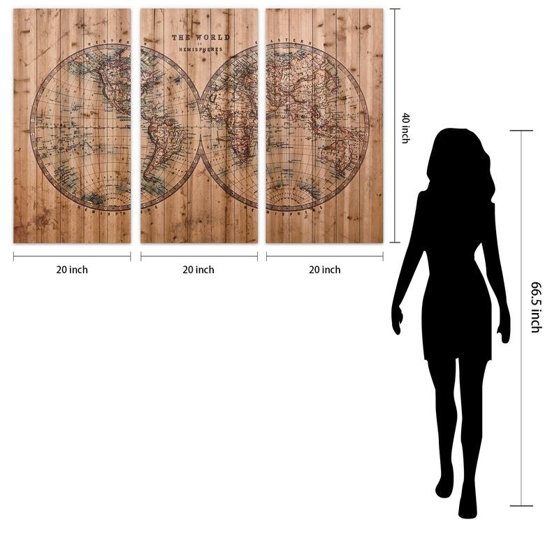 Empire Art - Cartography Fine Art Giclee Printed On Solid Fir Wood Planks