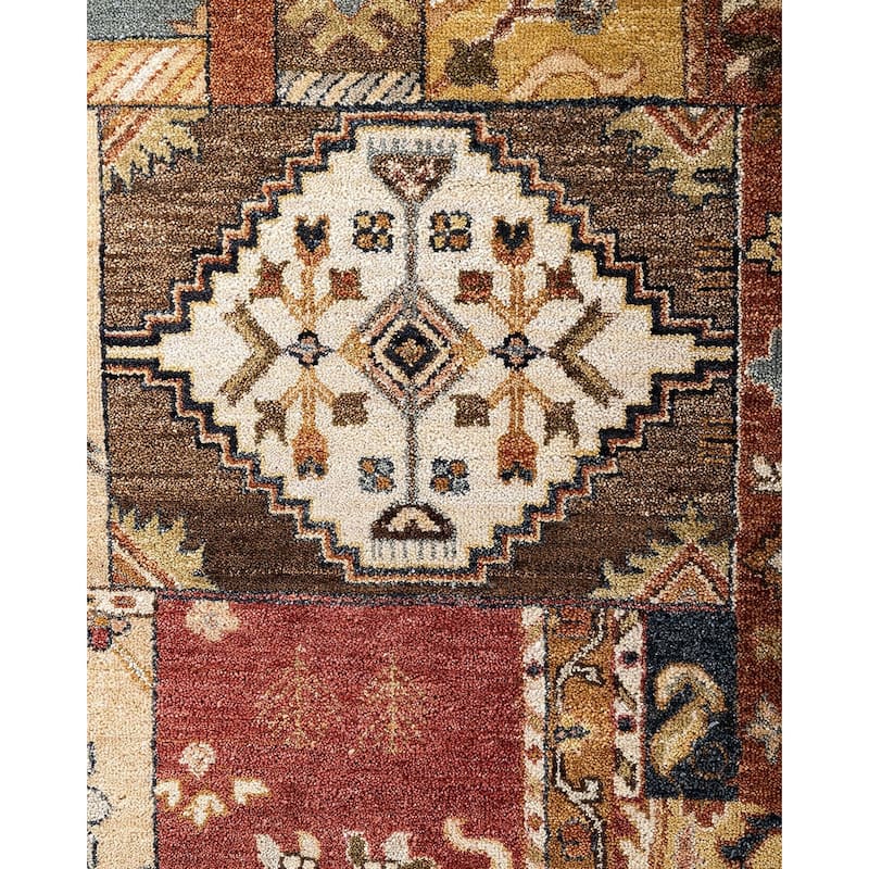 Patchwork One-of-a-Kind Hand-Knotted Area Rug, Multicolor - 9' 3" x 11' 10"