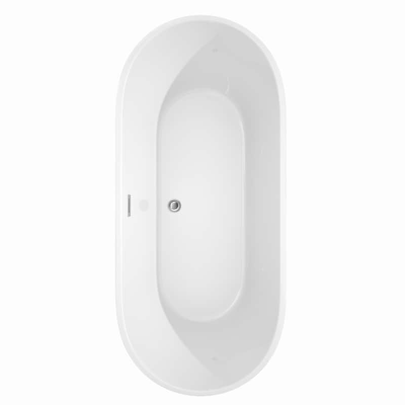 Wyndham Collection Carissa 71-inch White Freestanding Soaking Bathtub