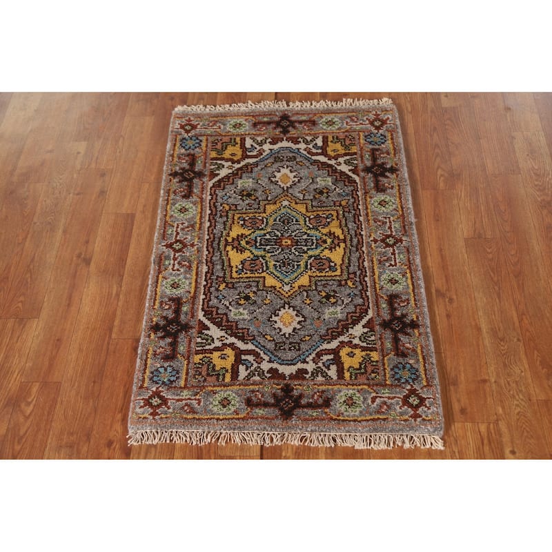 Gray Heriz Serapi Oriental Rug Handmade Wool Carpet - 2'0"x 3'0"