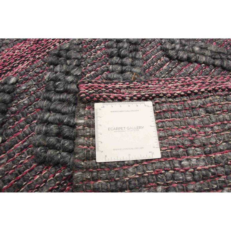 ECARPETGALLERY Braid weave Sienna Grey Wool Rug - 5'1 x 8'0