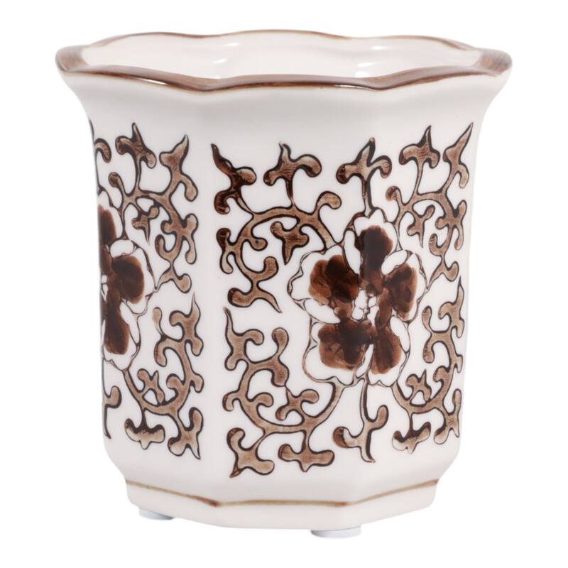 Modern Chinoiserie Ceramic Candle - Plumeria Scented - 4.0"