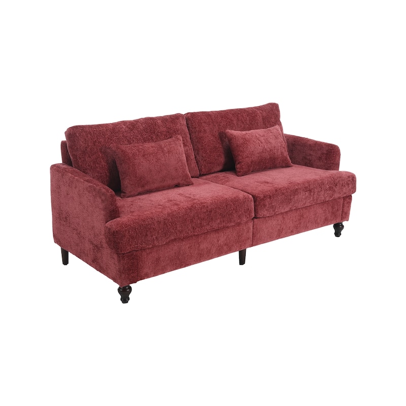 Mid Century Modern chenille Fabric Loveseat Sofa,2-Seat Upholstered Loveseat Sofa for Living Room Bedroom,Reading