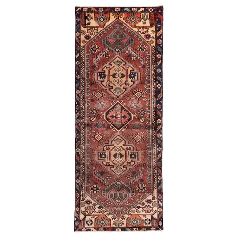 ECARPETGALLERY Hand-knotted Konya Anatolian Dark Copper Wool Rug - 3'7 x 9'3