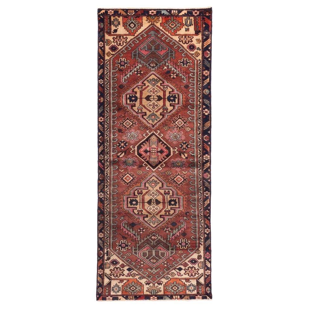 ECARPETGALLERY Hand-knotted Konya Anatolian Dark Copper Wool Rug - 3'7 x 9'3
