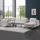 preview thumbnail 8 of 33, Modular U-shaped Linen Reversible Sofa with a Wooden Side Table Box and Reversible Design