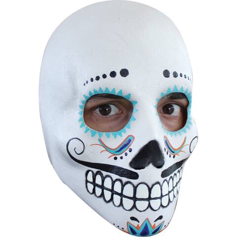 White and Black Adult Day of the Dead Catrin Deluxe Skull Mask