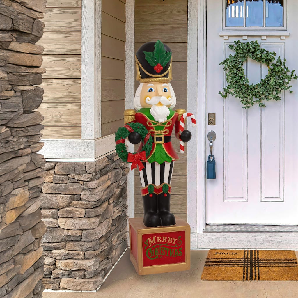 Sunnydaze Karl the Christmas Nutcracker Statue - 48"