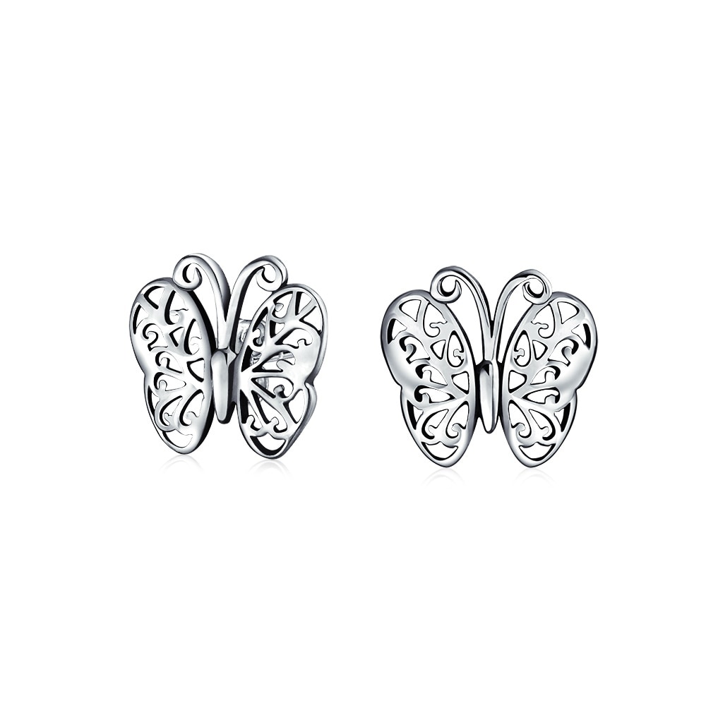 Small Butterfly Silver Stud for Nature Lover Earrings