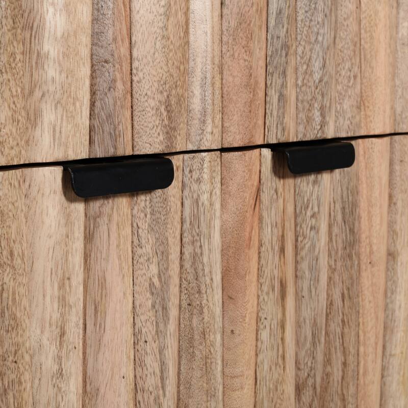 Solid Wood Buffet Sideboard with Storage, Farmhouse Storage Cabinet Coffee Bar with 2 Drawers, Kitchen Small Accent Cabinets