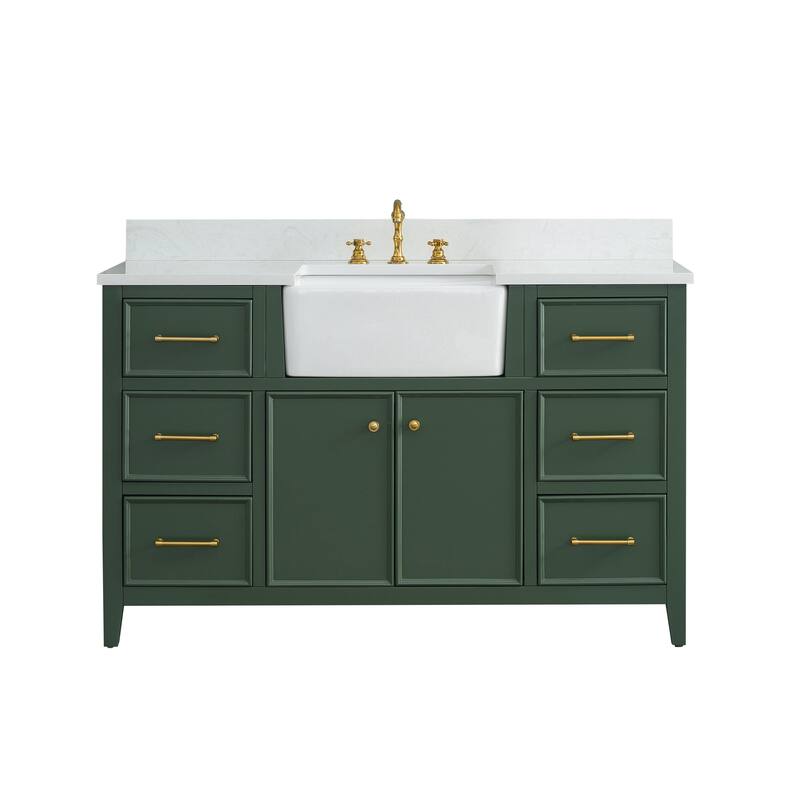 Sudio Design Bathroom Vanity Casey Collection. - 54" Single Sink - Evergreen
