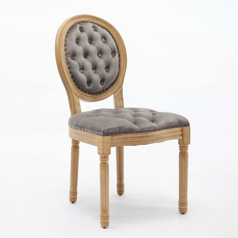 Solid Wood Frame Velvet Dining Chair with Nailhead Trim,Set of 2