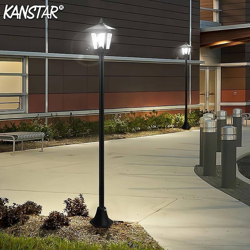 67" Solar Post Light Outdoor – Waterproof LED Lamp for Garden, Patio, Christmas & Holiday Decor - Black - 67''