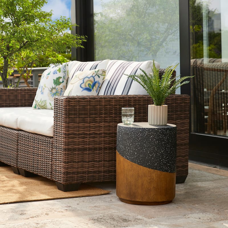 Glitzhome 17"H Multi-functional MGO Garden Stool Outdoor Table