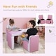 preview thumbnail 6 of 16, Qaba Kids Sofa 2-in-1 Multi-Functional Table Chair Set 2 Seat Couch Storage Box Soft Sturdy