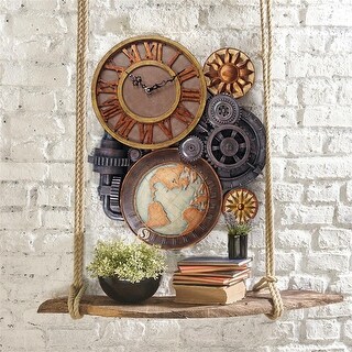 Design Toscano Gears of Time Collection Sculptural Wall Clock: Large