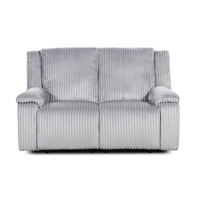 Jennifer Taylor Home Philip 62" Power Motion Recliner Loveseat Sofa, Moon Gray Corduroy