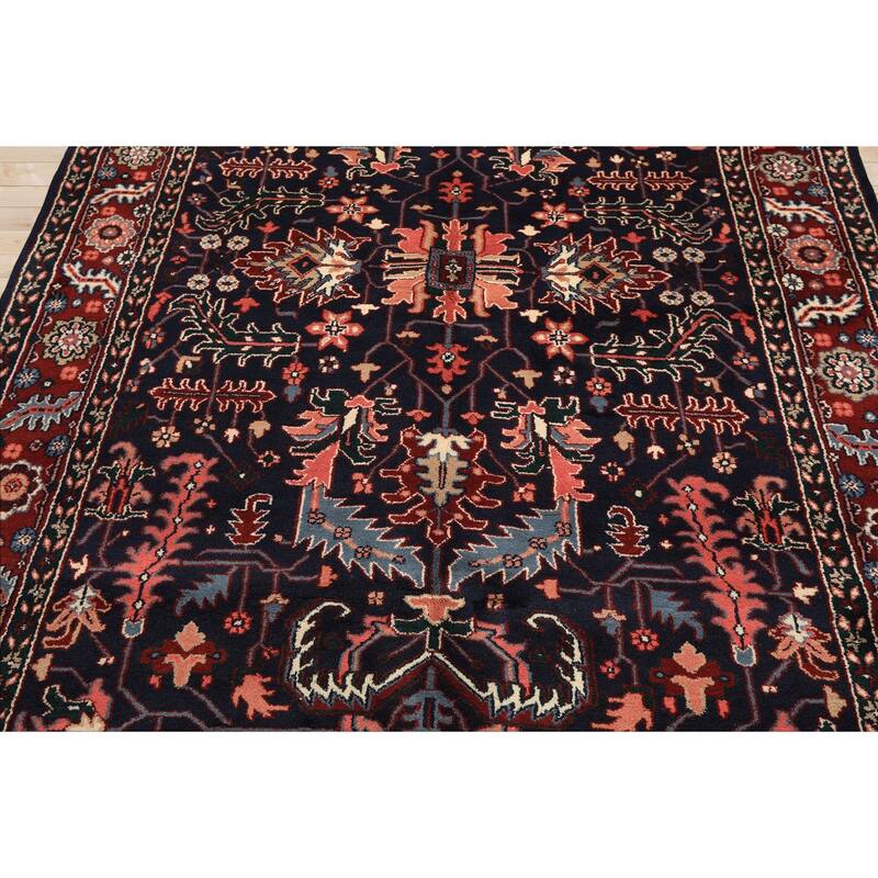 5'10''x8'6'' Hand Knotted Wool Navy Oushak Arts & Crafts Oriental Area Rug - 5' 10'' x 8' 6''