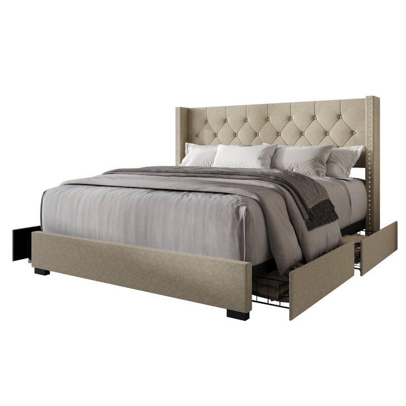 Greeley Tufted Upholstered Storage Platform Bed