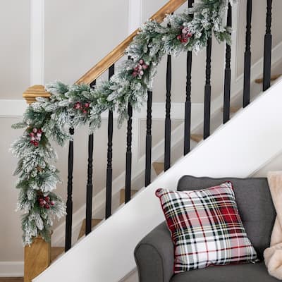 Flocked Calloway Fir Artificial Christmas Garland - 7' x 12" - Unlit