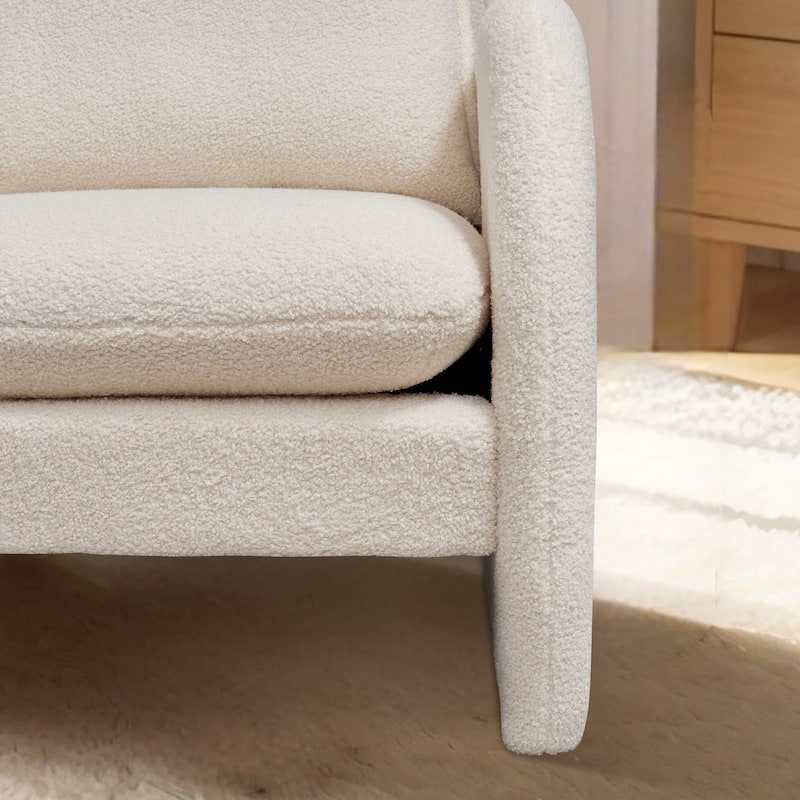 Modern Sherpa Upholstered Accent Chair, Comfortable Living Room Armchair