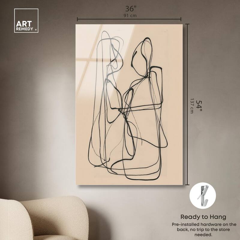 Embrace of Lines I Acrylic by Art Remedy, Ready to Hang