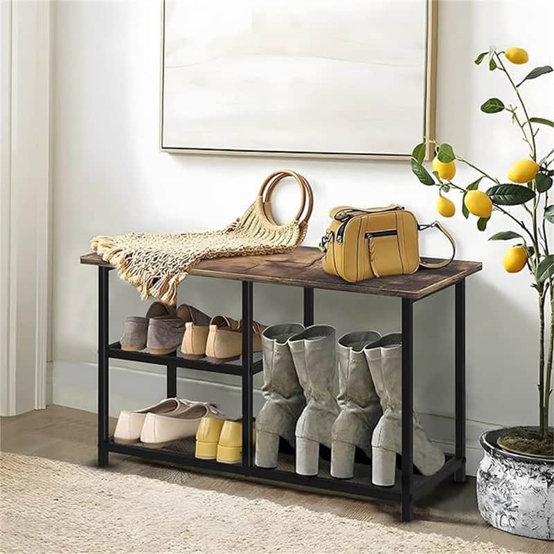 Shoe Rack Bench - 12"D x 31.5"W x 16.5"H