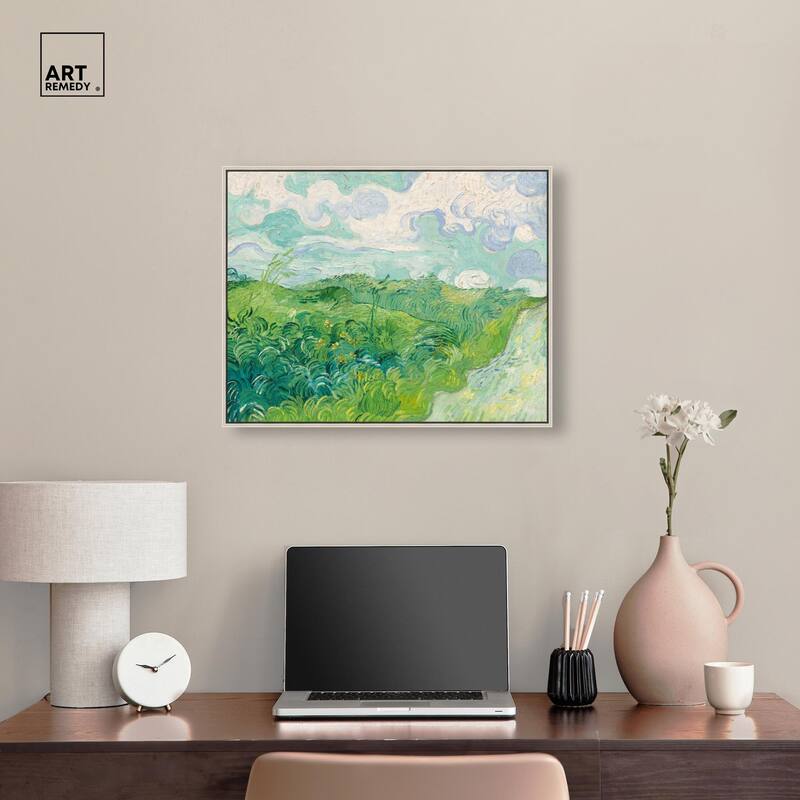Green Wheat Fields Canvas by Art Remedy