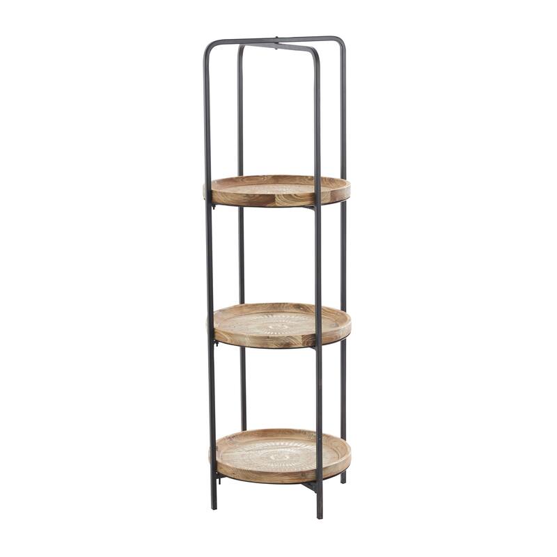 Brown Wood Traditional Shelving Unit