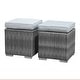 preview thumbnail 20 of 26, Outdoor Rattan Ottoman Set of 2 – Weather-Resistant Wicker Footstool with Thick Cushion