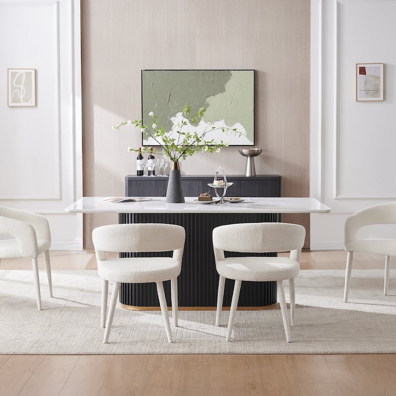 Modern Fort Boucle Upholstered Dining Chair (Set of 4)