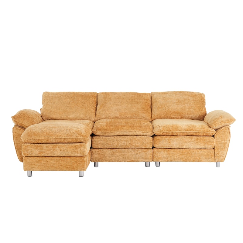 Modern Upholstered Polyester Sleeper Sofa with Ottoman