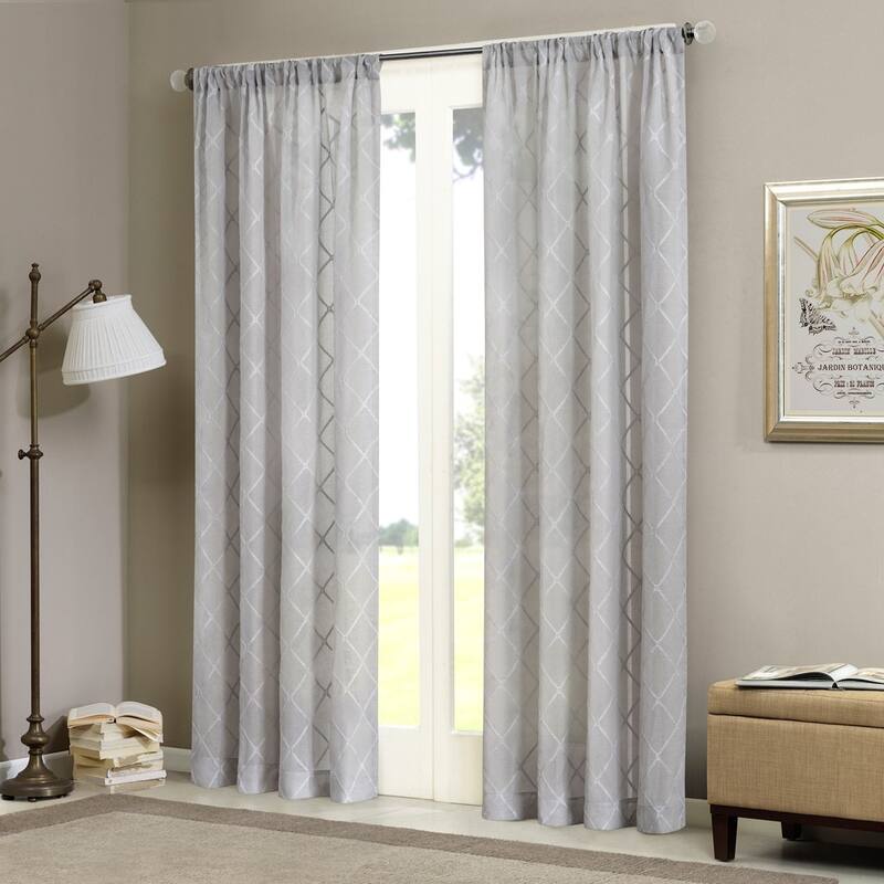 Diamond Sheer Window Curtain Panel(Only 1 Pc Panel)