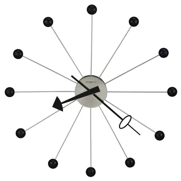 slide 2 of 3, Howard Miller Ball II Black 42-Inch Mid-Century Gallery Wall Clock