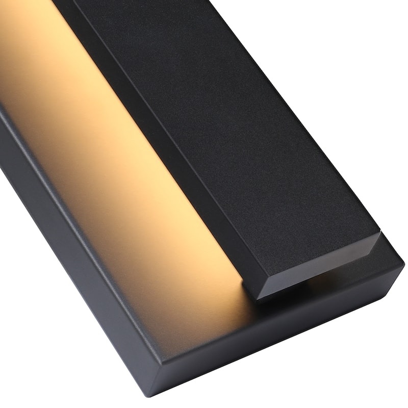 Black Modern/Contemporary LED Outdoor Wall Lantern Sconce