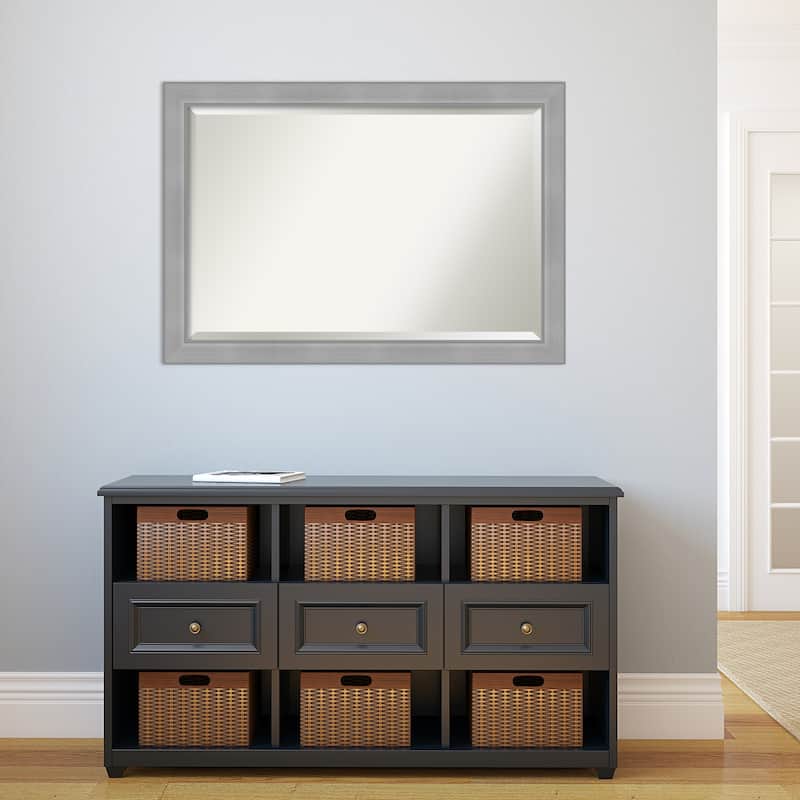 Beveled Wall Mirror - Vista Brushed Nickel Frame - Vista Brushed Nickel